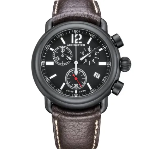 Aerowatch Lederarmband-1942 Chronograph Quartz - A 79100 NO05