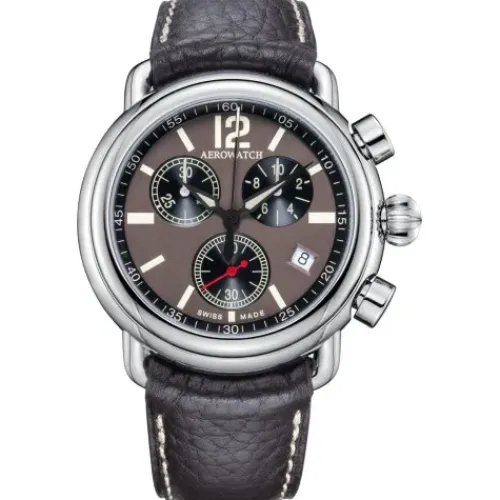 Aerowatch Lederarmband-1942 Chronograph Quartz - A 79100 AA02