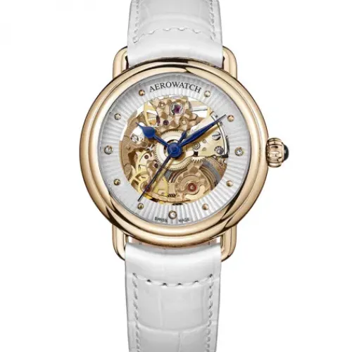 Aerowatch Lederarmband-1942 Lady Elegance Automatic - A 60960 RO19