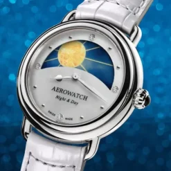 Aerowatch Lederarmband-1942 Night & Day Quarz - A 44960 AA11