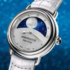 Aerowatch Lederarmband-1942 Night & Day Quarz - A 44960 AA11