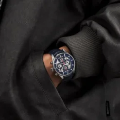 Aerowatch Lederarmband-Les Grandes Classiques Chrono Skeleton - A 61989 AA07 1/2 SQ