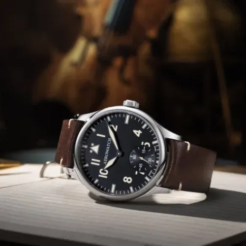 Aerowatch Lederarmband-Renaissance Big Mechanical Pilot - A 55981 AA02