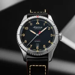 Alpina Lederarmband-Startimer Pilot Automatic - AL-525BBG4S26