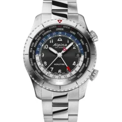 Alpina Metallarmband-Startimer Pilot Quartz Worldtimer - AL-255B4S26B