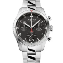 Alpina Metallarmband-Startimer Pilot Quartz Chronograph Big Date - AL-372BW4S26B