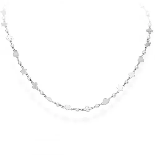 Amen (Kette mit) Herz-Elegance Quatrefoil Star and Heart Halskette - CLCQSBP