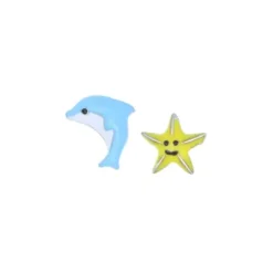 Amen Kinderschmuck-Junior Dolphin and Starfish Ohrstecker - JEDOB