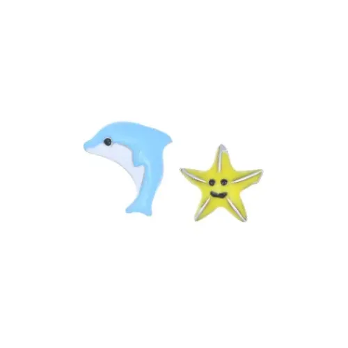 Amen Kinderschmuck-Junior Dolphin and Starfish Ohrstecker - JEDOB