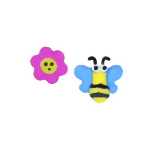 Amen Kinderschmuck-Junior Flower and Bee Ohrstecker - JEBEB