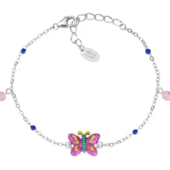 Amen Kinderschmuck-Junior Pink Butterfly Armband - JBRBUB