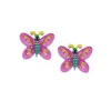 Amen Kinderschmuck-Junior Pink Butterfly Ohrstecker - JEBUB