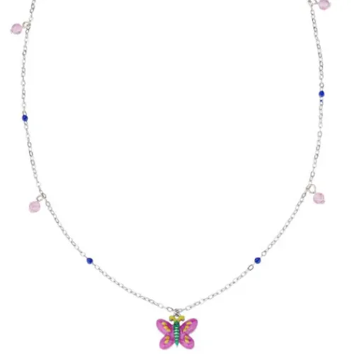 Amen Kinderschmuck-Junior Pink Butterfly Halskette - JCLBUB