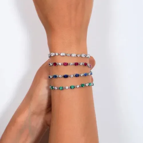 Amen Armbänder-Oval Cut Tennis Armband - BT2OVBBLBZ16