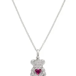 Amen (Kette mit) Herz-Teddy Bear Halskette - CLPTEHBRZ