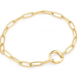 Ania Haie Armbänder-Gold Link Charm Chain Connector Armband - B048-01G