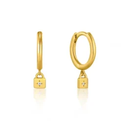 Ania Haie Ohrringe-Gold Padlock Huggie Ohrringe - E032-01G