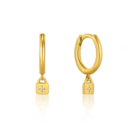 Ania Haie Ohrringe-Gold Padlock Huggie Ohrringe - E032-01G