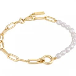 Ania Haie Armbänder-Gold Pearl Chunky Link Chain Armband - B043-02G