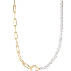 Ania Haie Halsketten-Gold Pearl Chunky Link Chain Halskette - N043-01G