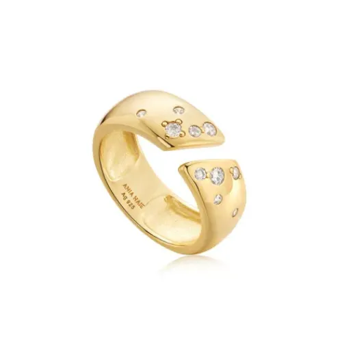 Ania Haie Ringe-Gold Sparkle Wide Adjustable Ring - R054-04G