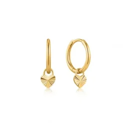 Ania Haie (Kette mit) Herz-14kt Gold Heart Padlock Huggie Ohrringe - EAU001-21YG