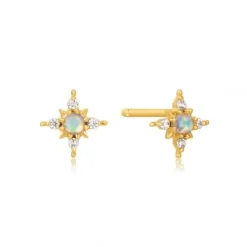 Ania Haie Ohrringe-14kt Gold Opal and White Sapphire Star Ohrstecker - EAU001-09YG