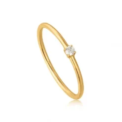 Ania Haie Ringe-14kt Gold Solitaire Diamond Ring - RAU001-05YG