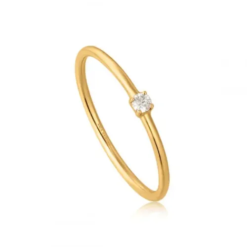 Ania Haie Ringe-14kt Gold Solitaire Diamond Ring - RAU001-05YG