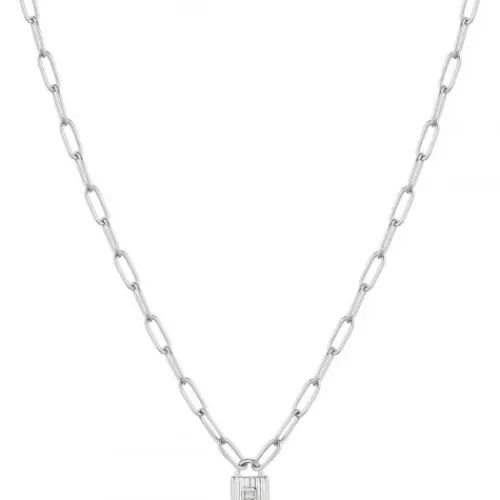 Ania Haie Halsketten-Silver Chunky Chain Padlock Halskette - N032-01H