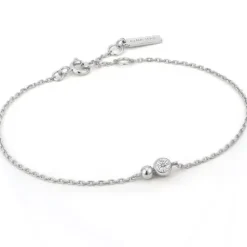 Ania Haie Armbänder-Silver Orb Sparkle Chain Armband - B045-01H-CZ