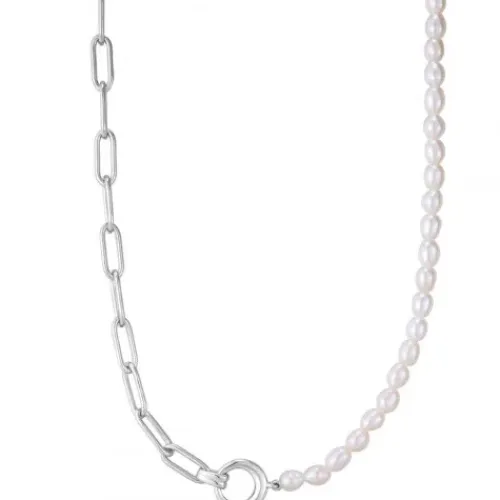 Ania Haie Halsketten-Silver Pearl Chunky Link Chain Halskette - N043-01H