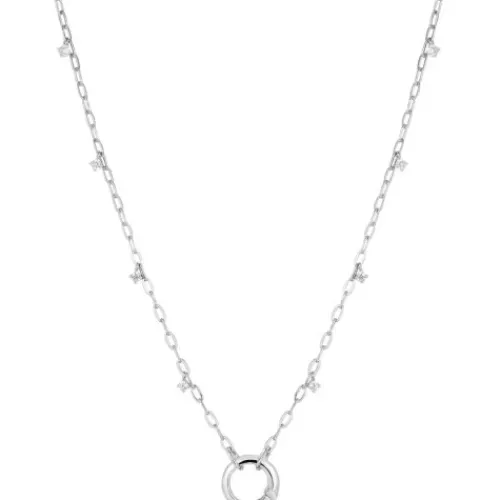 Ania Haie Halsketten-Silver Shimmer Chain Charm Connector Halskette - N052-07H