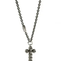 Bikergold (Kette mit) Kreuz-Ankerkette Anhänger Kreuz Skull Multi - BG10004