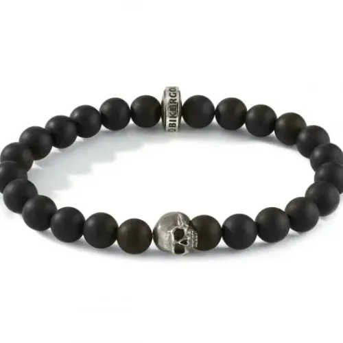 Bikergold Armbänder-Armband Onyx Skull - BG6002