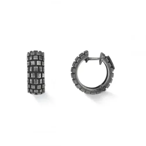 Bikergold Ohrringe-Kreolen Tire Cross - BG3005