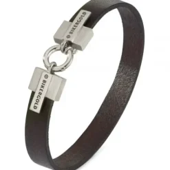 Bikergold Armbänder-Lederarmband Flach Dunkelbraun - BG8004