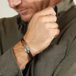 Bikergold Armbänder-Lederarmband Flach Dunkelbraun - BG8004