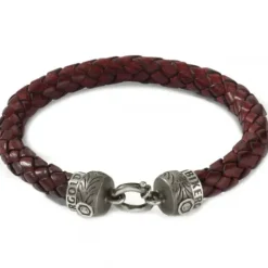 Bikergold Armbänder-Lederarmband Geflochten Braun - BG8002