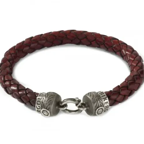 Bikergold Armbänder-Lederarmband Geflochten Braun - BG8002