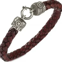 Bikergold Armbänder-Lederarmband Geflochten Braun - BG8002