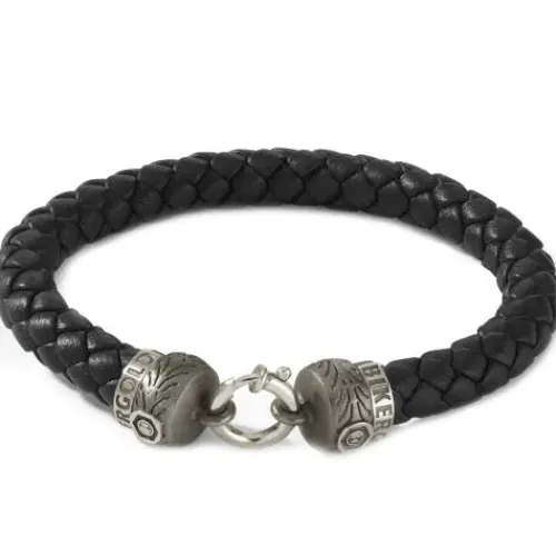 Bikergold Armbänder-Lederarmband Nappa Geflochten - BG8010