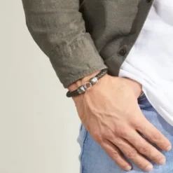 Bikergold Armbänder-Lederarmband Nappa Geflochten - BG8010