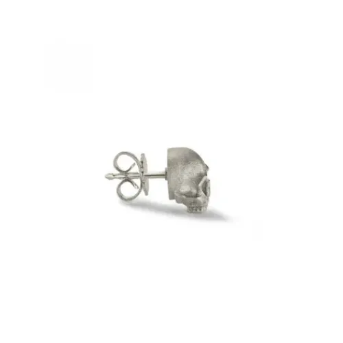Bikergold Ohrringe-Ohrstecker Einzel Skull White - BG4001