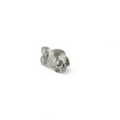 Bikergold Ohrringe-Ohrstecker Einzel Skull White - BG4001