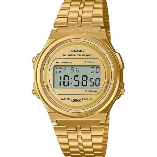 Casio Metallarmband-Vintage Round - A171WEG-9AEF
