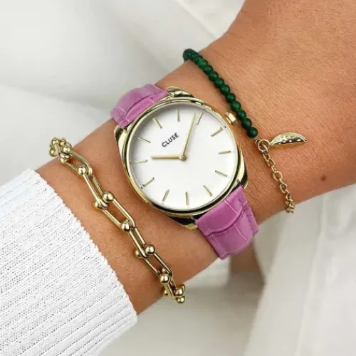 Cluse Lederarmband-Féroce Petite Gold - CW11213