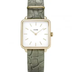 Cluse Lederarmband-La Tétragone Gold Alligator - CW0101207016