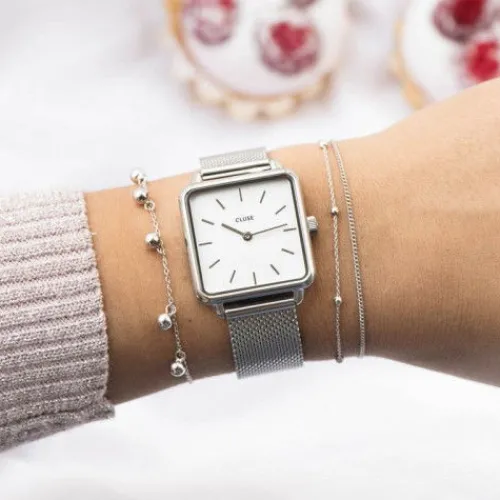 Cluse Metallarmband-La Tétragone Mesh Silver - CW0101207003