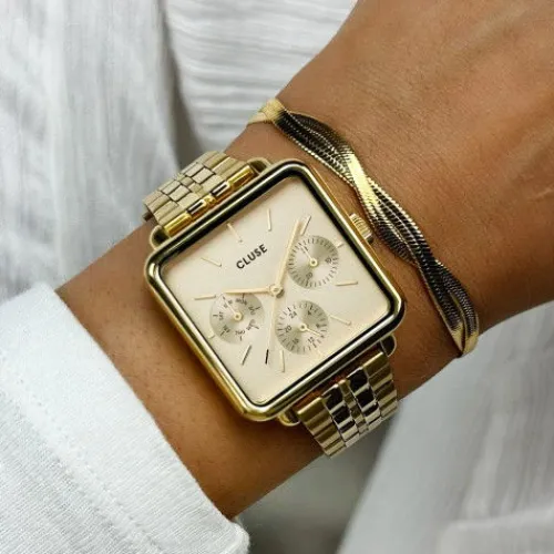 Cluse Metallarmband-La Tétragone Multifunction Gold - CW13801